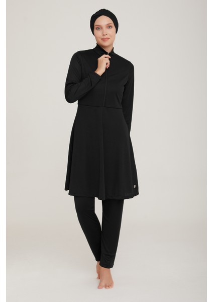 Likralı Tam Kapalı Tesettür Mayo Maysız Düz 9020 Siyah Remsa Mayo fiyatları