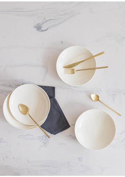 Noon Yemek Tabağı 6lı Krem 20 cm