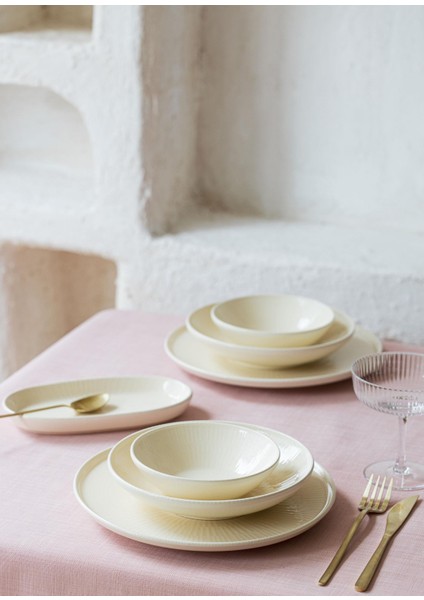 Noon Yemek Tabağı 6lı Krem 20 cm