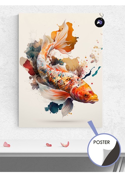 Koi Japon Balığı Hayvan Poster - Afiş - Dekoratif Duvar Posteri