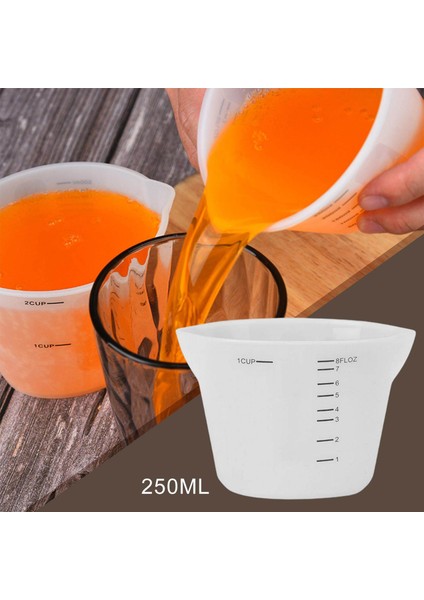 Yeniden Kullanılabilir Silikon Ölçüm Kabı Yapışmaz Karıştırma Kabı Akrilik Boya Dökme Bardakları Epoksi Reçine, Döküm Kalıpları, Takı Yapımı Dıy Sanat Zanaat - 250ML (Yurt Dışından)