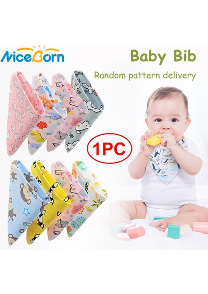 Niceborn 1 Pc Bebek Önlükleri Yumuşak ve Emici Karikatür Saçma Önlükler Erkekler ve Kızlar Için Çift Geçmeli % 100% Organik Pamuk (Yurt Dışından)