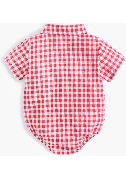Yenidoğan Bebek Erkek Bodysuits Klasik Ekose Bebek Giyim Pamuk Yaz Kısa Kollu Bebek Tulumlar Moda (Yurt Dışından)