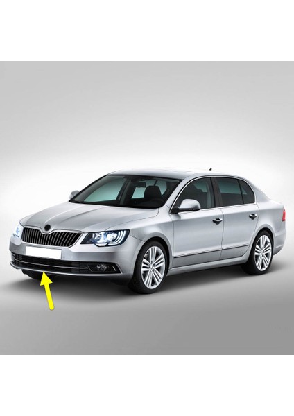 Skoda Superb 2014-2015 Ön Tampon Orta Izgarası Krom Çıtalı 3T0853677B