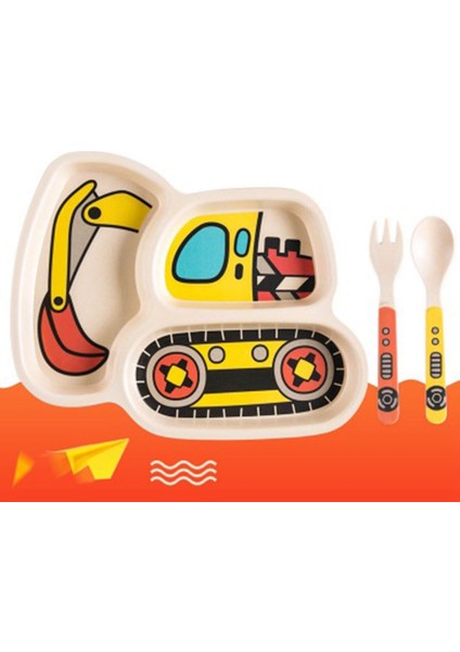 Srıwen 3 Adet/takım Bebek Çanak Sofra Çocuk Karikatür Araba Besleme Kasesi Yemekleri Çocuklar Doğal Bambu Elyaf Yemek Takımı Çatal Kaşık Plaka (Yurt Dışından) fırsatları