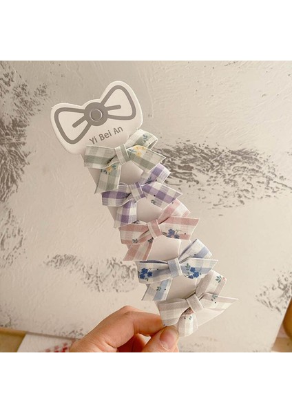 5 Adet/takım Sevimli Bebek Kız Saç Klipleri Ekose Tokalarım Çocuklar Şapkalar Kız Yay Çocuk Saç Klipleri Bebek Aksesuarları Seti (Yurt Dışından)