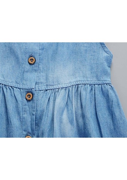 Kızlar Katı Kolsuz Prenses Denim Elbiseler Kıyafetler Sundress (Yurt Dışından) fırsatları