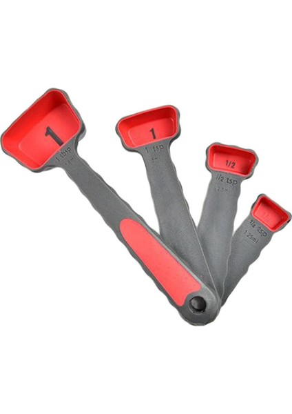 Katlanabilir Silikon Ölçme Bardak ve Kaşık Seti Pişirme Aletleri 4'lü Kaşık (Yurt Dışından)