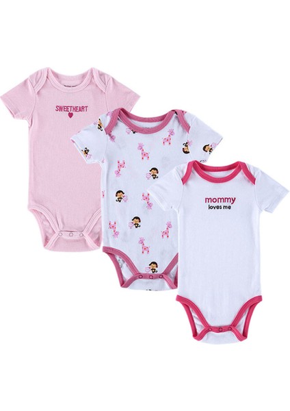 Yeni 3 Adet Yaz Pamuk Bebek Kız Kısa Kollu Giysiler Yeni Doğan Bebek Bodysuit (Yurt Dışından) fiyatları