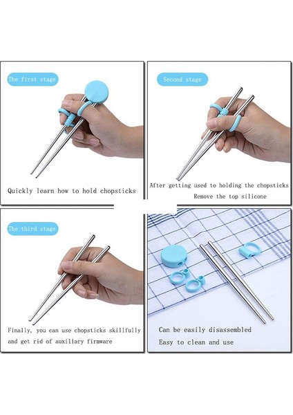2 Çift Çocuk Eğitim Çubukları Lp Yemek Çubuklarını Yeniden Kullanılabilir Bir Yemek Aracı Olarak Kullanmayı Öğrenin (Yurt Dışından) fırsatları