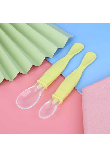 2 Adet Bebek Kaşıkları Gıda Sınıfı Silikon Yumuşak Uçlu Bebek Besleme Kaşığı Eşyaları (Yurt Dışından) fiyatları