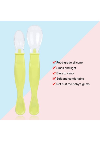 2 Adet Bebek Kaşıkları Gıda Sınıfı Silikon Yumuşak Uçlu Bebek Besleme Kaşığı Eşyaları (Yurt Dışından) indirimleri