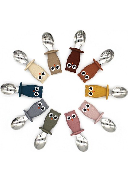 [eğlenceli Canlı] 2 Adet Bebek Aletleri Sofra Seti Çocuk Gereçler Paslanmaz Çelik Yürümeye Başlayan Çocuk Yemek Takımı Çatal Bıçak Takımı Karikatür Bebek Besleme Kaşık Çatal (Yurt Dışından)