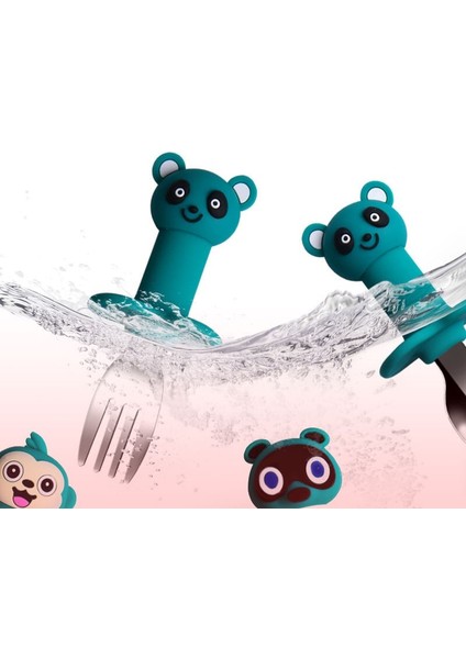 [eğlenceli Canlı] 2 Adet Bebek Aletleri Sofra Seti Çocuk Gereçler Paslanmaz Çelik Yürümeye Başlayan Çocuk Yemek Takımı Çatal Bıçak Takımı Karikatür Bebek Besleme Kaşık Çatal (Yurt Dışından) modelleri