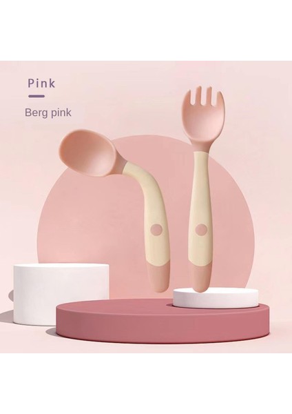 【happier】 Bebek Silikon Kaşık Çatal Setleri Bebek Eğitim Kaşıkları Bebek Besleme Eğitim Kaşığı Çatal Seti Için Döndürülebilir Çatal Kaşık Setleri (Yurt Dışından)