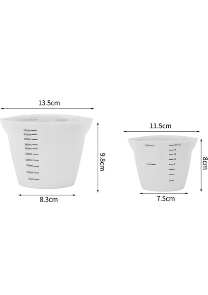 3xreusable Silikon Ölçüm Kabı Mutfak Pişirme Araçları Için Ölçme Aletleri 500ML (Yurt Dışından) fiyatları