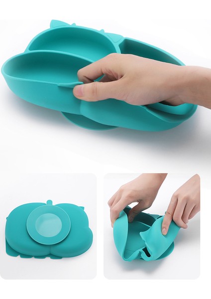 【happier】 Bebek Silikon Yemek Tabağı Çocuk Sofra Bebek Kase Yeme Eğitim Çatalı ve Kaşık Seti (Yurt Dışından) modelleri
