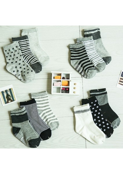 6 Çift Sevimli Kaymaz Bebek Yürümeye Başlayan Kaymaz Çizgili Yıldız Baskı Ayak Bileği Çorap (Yurt Dışından) fiyatları