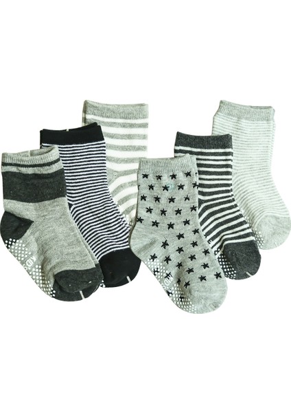 6 Çift Sevimli Kaymaz Bebek Yürümeye Başlayan Kaymaz Çizgili Yıldız Baskı Ayak Bileği Çorap (Yurt Dışından) modelleri