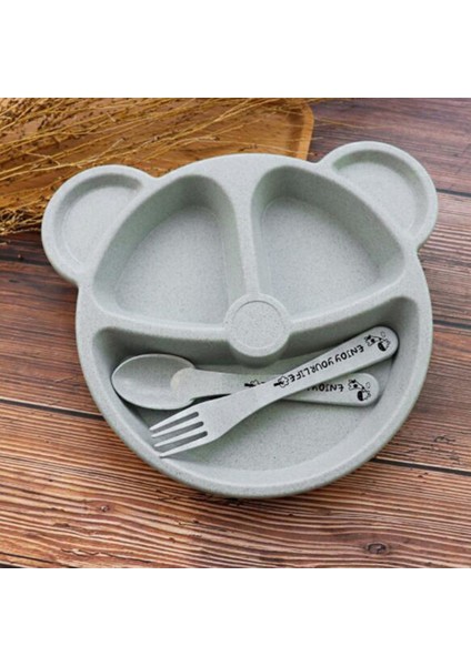 Çocuk Yemek Takımı Buğday Samanı Sofra Bebek Yemek Tepsisi Kahvaltı Tepsisi Mavi (Yurt Dışından) indirimleri