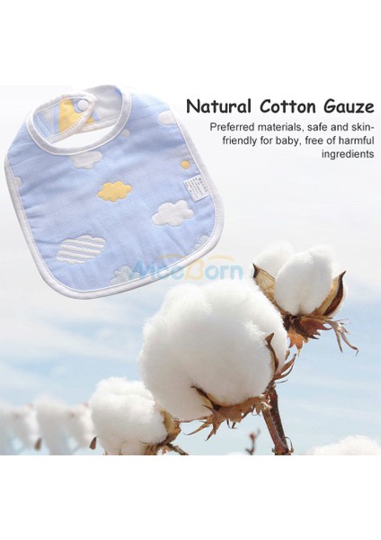 Niceborn 5 Parça Önlükler % 100% Pamuk Yumuşak Nefes Alabilen Geğirme Bezleri Tükürük Havluları Emici Karikatür Drool Önlükler 6 Katmanlı Çift Snap ile Erkekler ve Kızlar Için (Yurt Dışından) fiyatları