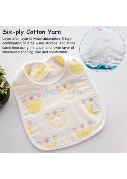 Niceborn 5 Parça Önlükler % 100% Pamuk Yumuşak Nefes Alabilen Geğirme Bezleri Tükürük Havluları Emici Karikatür Drool Önlükler 6 Katmanlı Çift Snap ile Erkekler ve Kızlar Için (Yurt Dışından) modelleri