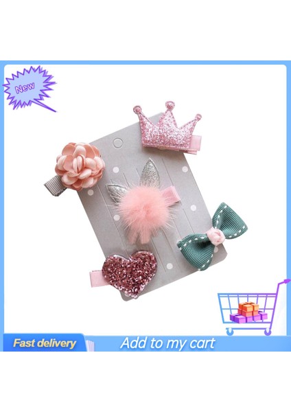 Adet Tatlı Çiçek Yıldız Yay Bebek Kız Çocuk Tokası Firkete Saç Klipleri Dekorasyon (Yurt Dışından)