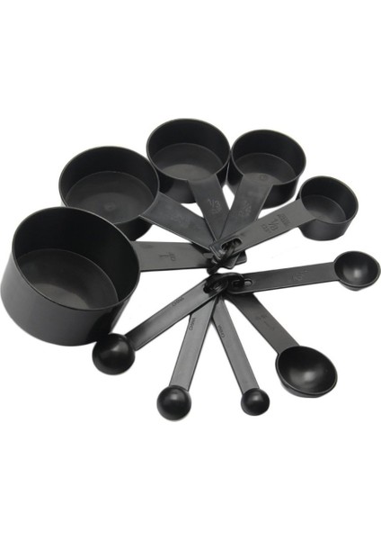 Kahve Çay Pişirme Için 10 Adet Siyah Plastik Ölçüm Kaşıkları Bardak Seti Araçları (Yurt Dışından) fiyatları