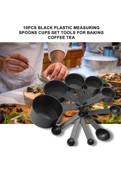 Kahve Çay Pişirme Için 10 Adet Siyah Plastik Ölçüm Kaşıkları Bardak Seti Araçları (Yurt Dışından) indirimleri