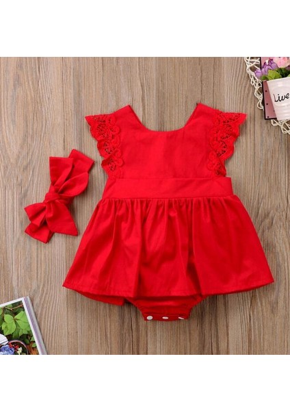 Abd Yenidoğan Yürümeye Başlayan Bebek Kız Giysileri Romper Bodysuit + Kafa Bandı Çocuk Elbise Kıyafeti (Yurt Dışından) modelleri