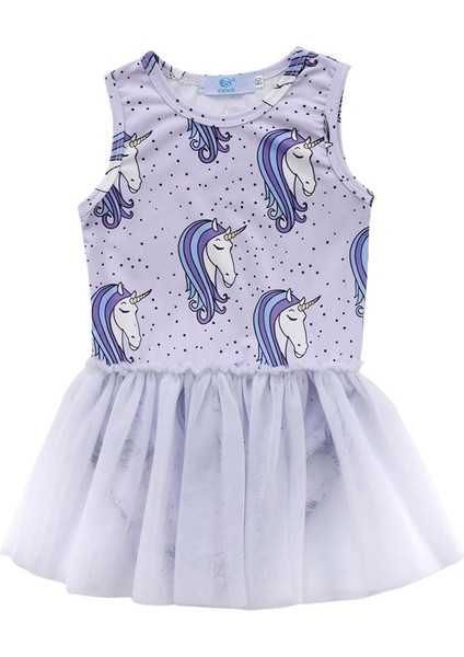 Bebek Kızın Karikatür Pony Romper Moda Kolsuz Örgü Iplik Etek Etek Üçgen Tulumlar (Yurt Dışından)