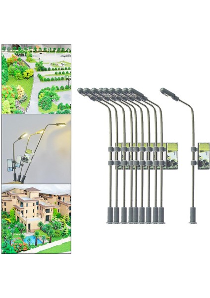 10X Model Tren LED Işık Mikro Peyzaj Bahçe Sokak Lambası Direği (Yurt Dışından)