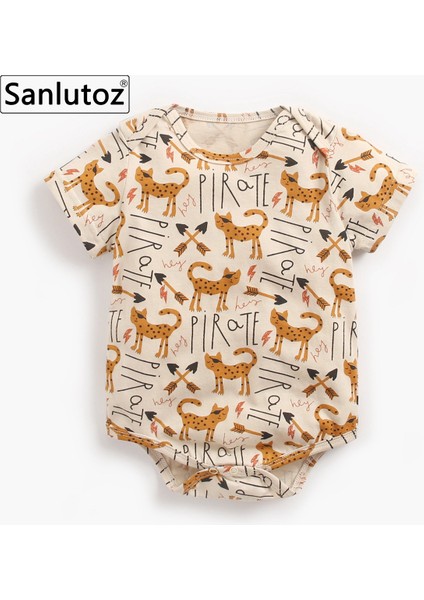 Karikatür Yaz Bebek Erkek Bodysuits Pamuk Kısa Kollu Yenidoğan Giysileri Rahat Bebek Bebek Pijama (Yurt Dışından)