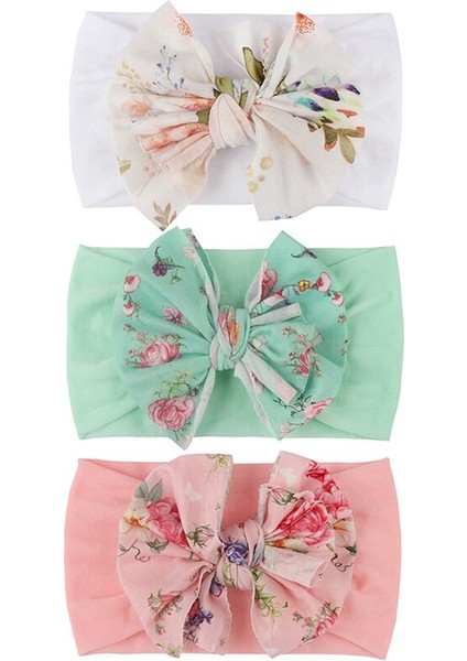 3 Adet Bebek Kız Kafa Bandı Yumuşak Elastik Yaylar Bantlar Hairband Kızlar Için Çiçek Baskılı Yenidoğan Çocuk Türban Bebek Saç Aksesuarları (Yurt Dışından) fiyatları