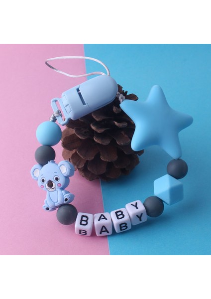 Koala Yıldız Boncuk Silikon Diş Kaşıyıcı Bilezik Diş Çıkarma Emzik Emzik Klip Zinciri (Yurt Dışından) modelleri