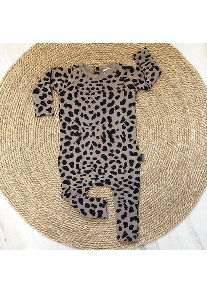 Bebek Tulum, Sonbahar Leopar Üst, Uzun Kollu Sırt Düğmeli Ev Spor Uyku Pantolonu (Yurt Dışından)