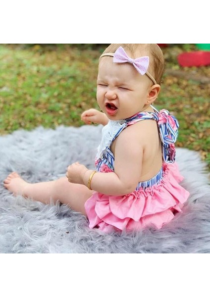 Moda Sıcak Yenidoğan Bebek Bebek Kız Bodysuit Romper Tulum Kıyafetler Yaz Giysileri 0-24 M (Kafa Bandı Dahil Değildir) (Yurt Dışından) modelleri