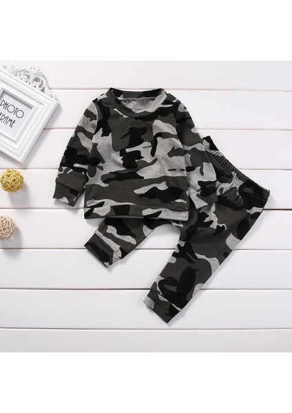 Yürüyor Yenidoğan Erkek Bebek Giysileri Set T-Shirt Uzun Pantolon Kamuflaj Kostümleri Küçük Oem Çocuk Giyim Kış Bebek Giyim (Yurt Dışından)