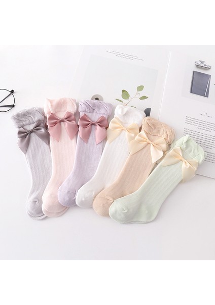 Baba ve Mumya'yı Seviyorum Ilmek Bebek Çorap Dantel Nefes Yumuşak Pamuk Diz Yüksek Çorap Düz Renk Yaz Bebek Yürümeye Başlayan Uzun Çorap (Yurt Dışından) modelleri