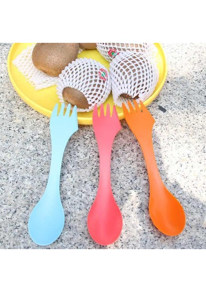 3 In 1 Çatal Kaşık Bıçak Pişirme Gereçleri Çatal Spork Seyahat Piknik Kamp Için (Yurt Dışından)
