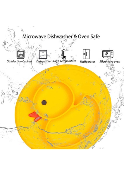 Srıwen Silikon Bölünmüş Yürümeye Başlayan Çocuk Tabakları - Çocuklar Için Taşınabilir Kaymaz Emme Plakaları Bebekler ve Çocuklar Bebek Yemek Tabağı (Ördek-Sarı) (Yurt Dışından) fırsatları