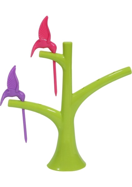 6 Adet +1 Standı Kuşlar Ağaç Şekli Meyve Çatal Abs Sebze Çatal Meyve Aperatif Tatlı Çatal Tutucu Parti Için (Yurt Dışından) modelleri