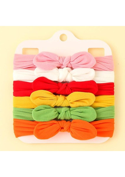 6 Adet/takım Bebek Kafa Bandı Yumuşak Elastik Kız Kafa Bandı Yay Düz Renk Yürümeye Başlayan Çocuk Şapkalar Bebek Kawaii Bebek Saç Aksesuarları (Yurt Dışından)