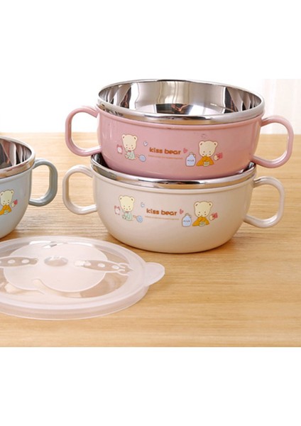 Bebek Için Kulplu ve S'li Akıllı Paslanmaz Çelik Karikatür Mama Kasesi - Rastgele Renk (Yurt Dışından) modelleri