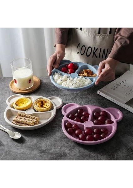 [eğlenceli Canlı] Bebek Yemek Kasesi + Kaşık + Çatal Besleme Gıda Sofra Güvenli Karikatür Ayı Çocuk Bebek Çatal Bıçak Kaşık Seti Haşlanma Önleyici Eğitim Plakası (Yurt Dışından) fiyatları