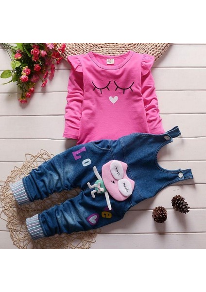 1-6y Kızlar Çiçek Baskı Kapalı Omuz T Shirt Tops + Ilmek A-Line Etekler (Yurt Dışından)