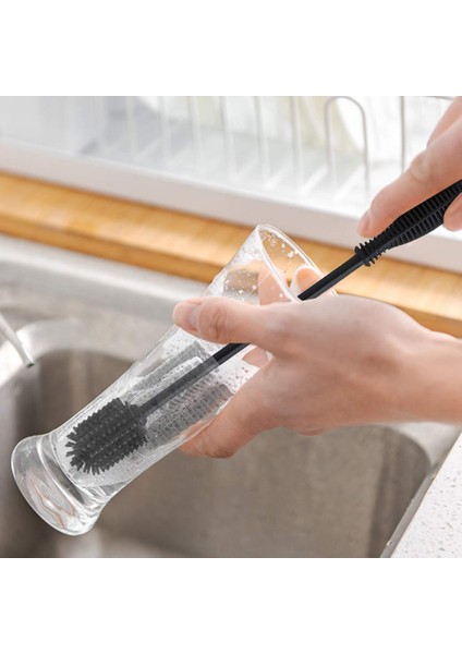 1 Adet Silikon Şişe Fırçası Rahat Sapları Su Şişesi Temizleme Fırçaları 15 Inç Uzun Saplı Siyah (Yurt Dışından) fiyatları