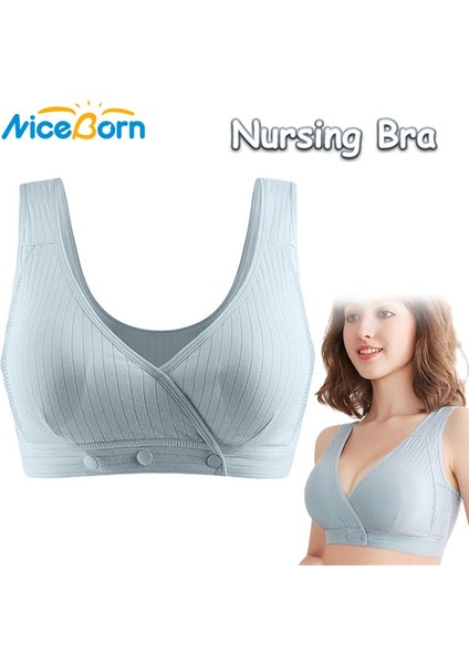 Niceborn Kadın Hemşirelik Sutyen Dantel Pamuk Hamile Sutyeni Iç Yumuşak Sutyen Telsiz Ayarlanabilir Rahatlık Iç Uyku Sutyen Ön Açma Düğmesi ile (Yurt Dışından)
