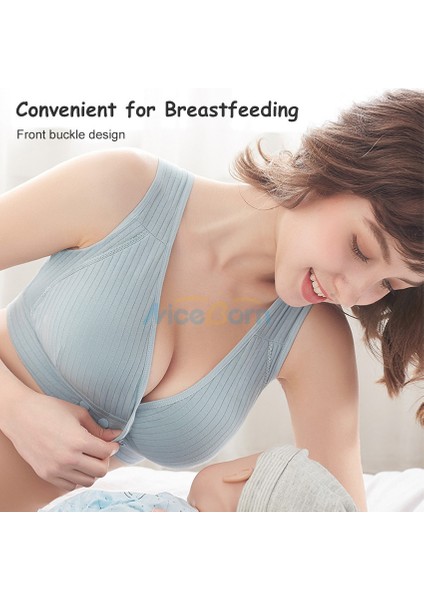 Niceborn Kadın Hemşirelik Sutyen Dantel Pamuk Hamile Sutyeni Iç Yumuşak Sutyen Telsiz Ayarlanabilir Rahatlık Iç Uyku Sutyen Ön Açma Düğmesi ile (Yurt Dışından) modelleri