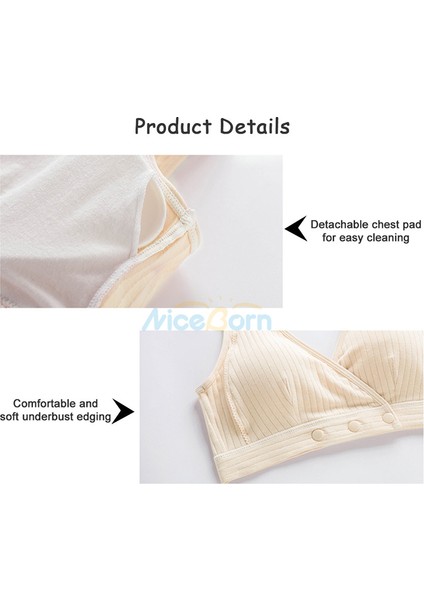 Niceborn Kadın Hemşirelik Sutyen Dantel Pamuk Hamile Sutyeni Iç Yumuşak Sutyen Telsiz Ayarlanabilir Rahatlık Iç Uyku Sutyen Ön Açma Düğmesi ile (Yurt Dışından) fırsatları